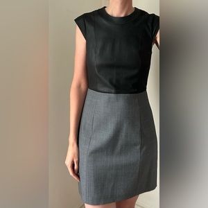 theory leather and wool dress (size 4) - mini dress
